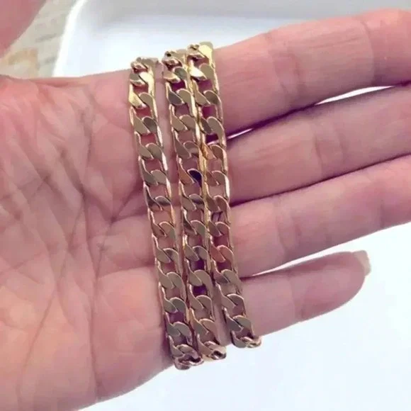 Heavy 26” 18k Gold Filled Diamond Cut Curb Chain Necklace NWT - Picture 6 of 9